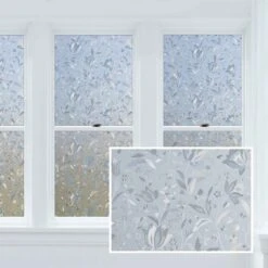 Film Premium Pour Fenêtre Florale Transparent, 47" X 24"