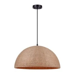 Canarm Luminaire Suspendu Aubrie à 3 lumières, Abat-jour En Corde