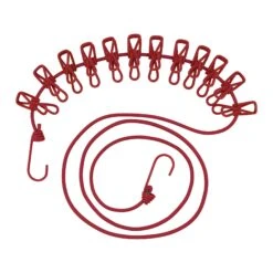 Corde à Linge De Voyage Rouge De 5/32'' Avec 12 épingles à Linge