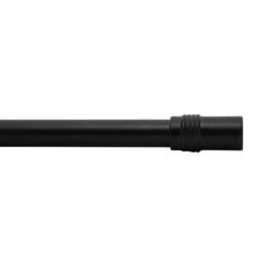 Tringle à Rideaux Extensible Avec Embouts Cylindriques, Noir (28" à 48")