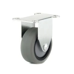Roulette En Caoutchouc Thermoplastique Gris Fixe De 3''