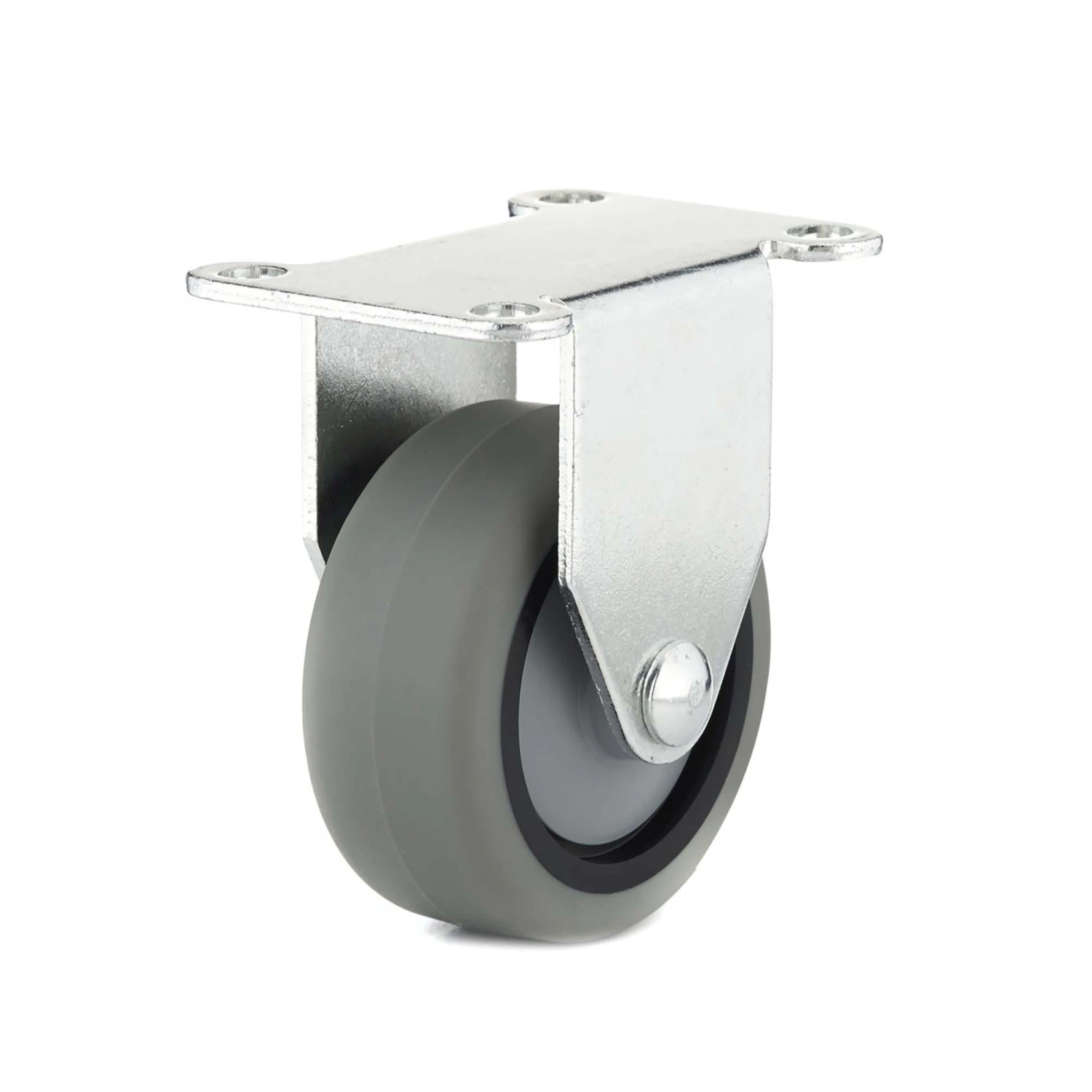 Roulette En Caoutchouc Thermoplastique Gris Fixe De 3'' 3 Roulette En Caoutchouc Thermoplastique Gris Fixe De 3''