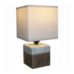 Lampe De Table Cubique En Céramique, 6" X 11-1/2"