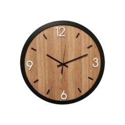 Horloge En Bois Avec Cadre Noir, 20"
