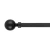 Tringle à Rideaux Extensible Et Noire Avec Embouts Ronds, 66" à 120"