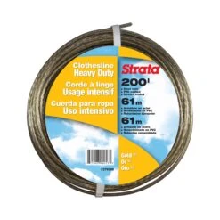 Corde à Linge Dorée En Acier Et Recouverte De PVC Clair - 200'