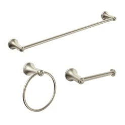 Moen Ensemble D'accessoires De Salle De Bain Laia, Nickel Brossé (3 Pièces)