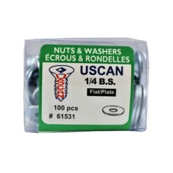 Rondelle Plate En Acier Plaqué De Zinc, 1/4" (100 Unités)