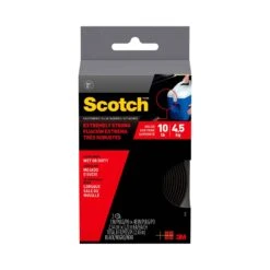 Scotch Attache Très Robuste Autocollante En Velcro De 1" X 48", 10 Lb (noir)