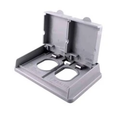 IPEX Couvercle Horizontal De Réceptacle Pour Boîte à 1 Groupe Avec Prise Double En PVC WDRE15/10, Gris