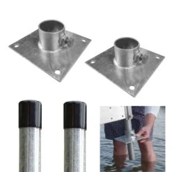 Ensemble De 2 plaques De Fond Avec 2 Capuchons Protecteurs Noirs Pour Pieux De Quai