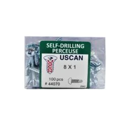 Vis Autoperceuse à Tête Ronde Plaquée Zinc "Tek" Pour Le Métal, #8-18 X 1" (100 Unités)