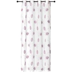 Panneau De Rideau Dolly Brodé Avec Feuilles De Palmier, 54'' X 84'' (Woodrose)