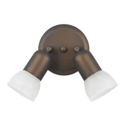 Canarm Luminaire Jasper à 2 Têtes Sur Plaque, Bronze Huilé