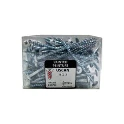 Vis à Tête Ronde Blanche Avec Rondelle Intégrée, #8 X 3" (100 Unités)