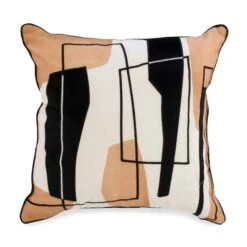 Coussin En Velours Avec Motifs Géométriques, 17 " X 17"