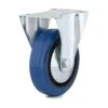 Roulette Industrielle Fixe En Caoutchouc élastique Bleu De 5''