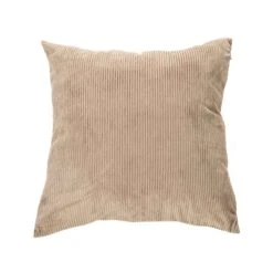 Coussin Corduroy En Velours Côtelé De 25" X 25", Taupe