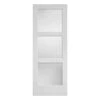 METRIE Porte Française De Style Shaker à 3 Verres Laminés Avec Apprêt Blanc, 24'' X 80''