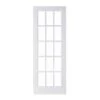 METRIE Porte Française De Style Shaker à 15 Verres Clairs Avec Apprêt Blanc, 28'' X 80''