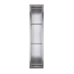 Niche De Douche Murale Layla à 2 Tablettes En Acier Inoxydable Brossé, 8'' X 36''