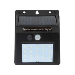 Applique Solaire Murale Avec Détecteur De Mouvement, Noir