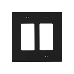 Plaque Murale Decora En Nylon Pour 2 Interrupteurs, Noir