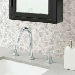 Dosseret "peler Et Coller" En Marbre Hexagonal, 4 unités