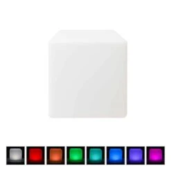 Cube Lumineux à éclairage DEL à Changements De Couleur Avec Télécommande Et Chargement USB, 8,27''