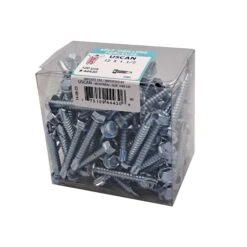 Vis Autoperceuse à Tête Hexagonale Plaquée Zinc "Tek" Pour Le Métal, #12-14 X 1-1/2" (100 Unités)